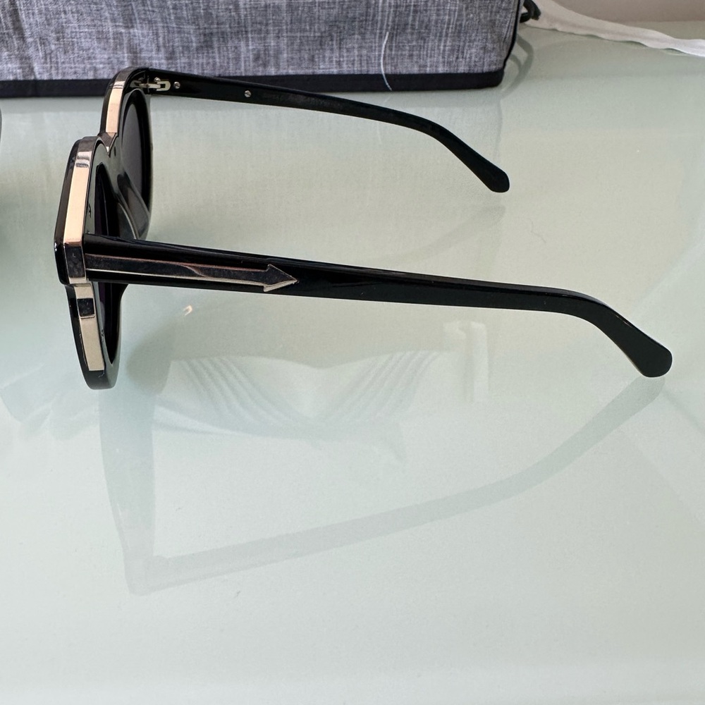 Karen Walker Black and gold Super Duper Thistle alternative fit sunglasses - Picture 6 of 9
